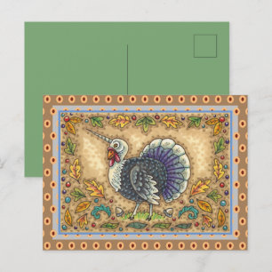 POSTAL FESTIVA GRACIAS A TURQUÍA UNICORN, FANTASÍA BLANCA, HO