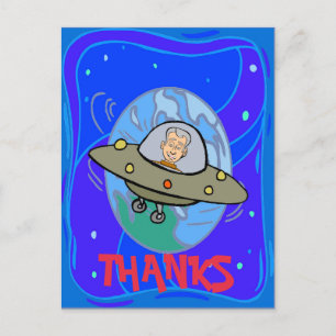 Postal Festiva GRACIAS, desde el espacio exterior, cambiar texto