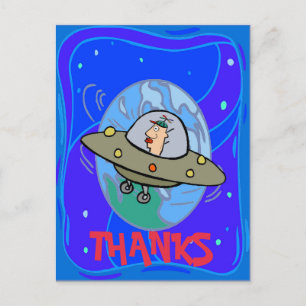 Postal Festiva GRACIAS, desde el espacio exterior, cambiar texto