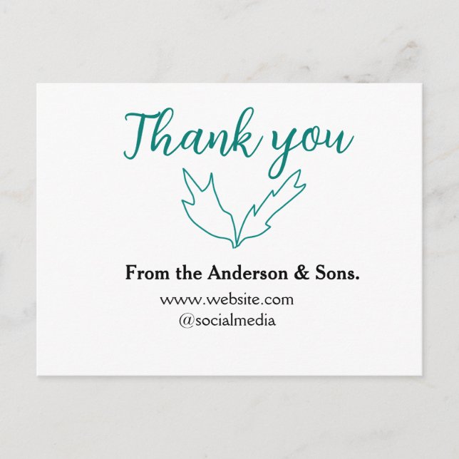 Postal Festiva Gracias por el nombre de la compañía de la hoja de (Anverso)