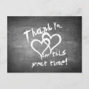 Postal Festiva Gracias por este gran tiempo en una pizarra de tiz