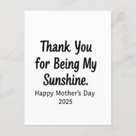 Postal Festiva Gracias por ser mi mamá Sunshine como regalo