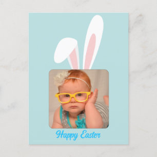 Postal Festiva Graciosa Bunny Personalizada Foto Festividad De Pa