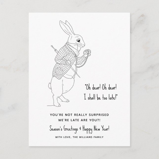 Postal Festiva Graciosa foto tardía Feliz Año Nuevo (Anverso)