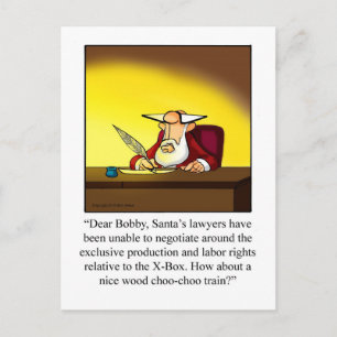Postal Festiva Graciosas X-mas Postcard Abogados de Santa Claus