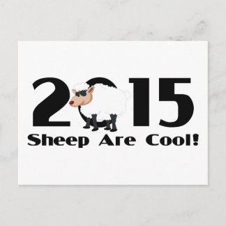 Postal Festiva Gracioso Año de la Cabra Ram Oveja 2015