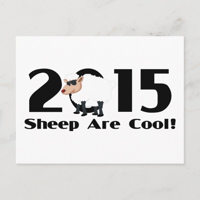 Postal Festiva Gracioso Año de la Cabra Ram Oveja 2015 (Anverso)