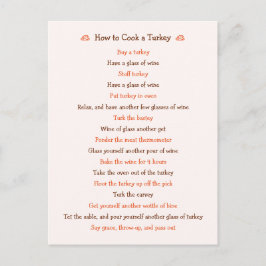 Postal Festiva Gracioso Cómo Cocinar La Receta Del Día De Acción 