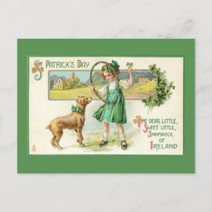 Postal Festiva Gracioso Día de San Patricio de Irlanda Vintage