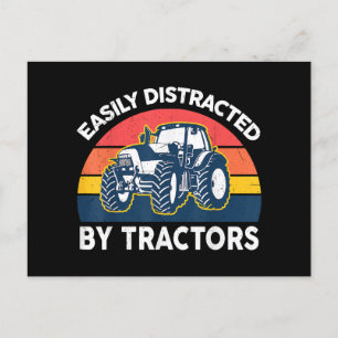 Postal Festiva Gracioso Distraído Fácilmente Por El Agricultor De