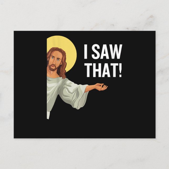 Postal Festiva Gracioso Jesús Meme Vi Que La Cita Cristiana Es Di (Anverso)