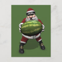 Gracioso Papá Noel Con Melón Gigante