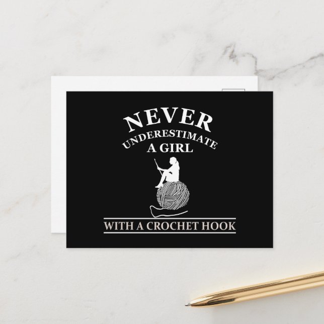 Postal Festiva Gracioso regalo de crochet de citas crocheadores (Anverso/Reverso In Situ)