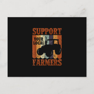 Postal Festiva Gracioso regalo granjero de pollo Granja de cabra 