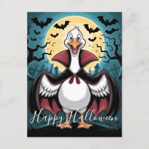 Postal Festiva Gracioso Vampire Goose Halloween