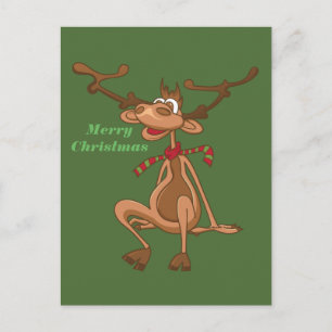 Postal Festiva Graciosos Navidades Personalizados Renos de Navida