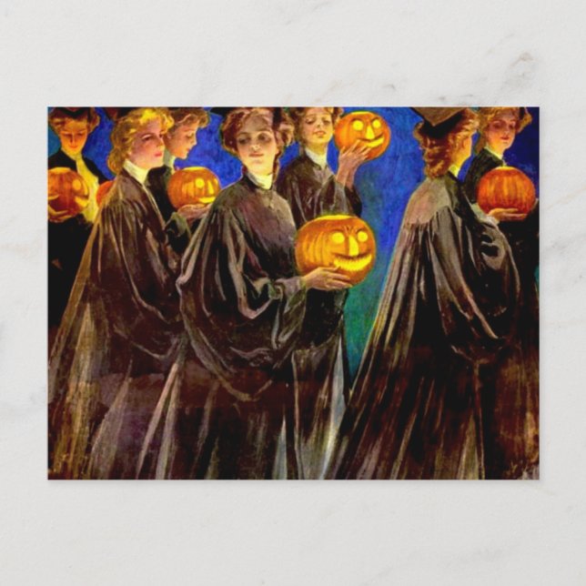 Postal Festiva Graduados de Halloween Witch College (Anverso)