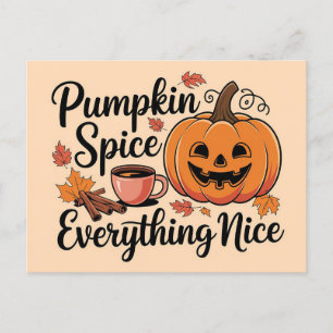 Postal Festiva Gráfico otoñal "Especie de calabaza y todo bueno"