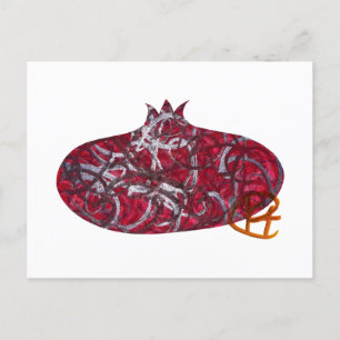 Postal Festiva Grafiti Arte Minimalista granate