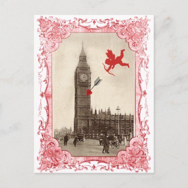 Postal Festiva Gran Ben London Cupid Valentcard (Anverso)
