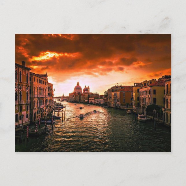 Postal Festiva Gran Canal de Venecia (Anverso)