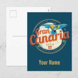 Postal Festiva Gran Canaria Parrot Canarias España Vintage