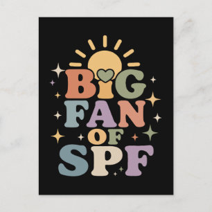 Postal Festiva Gran fan de la protección solar SPF en verano