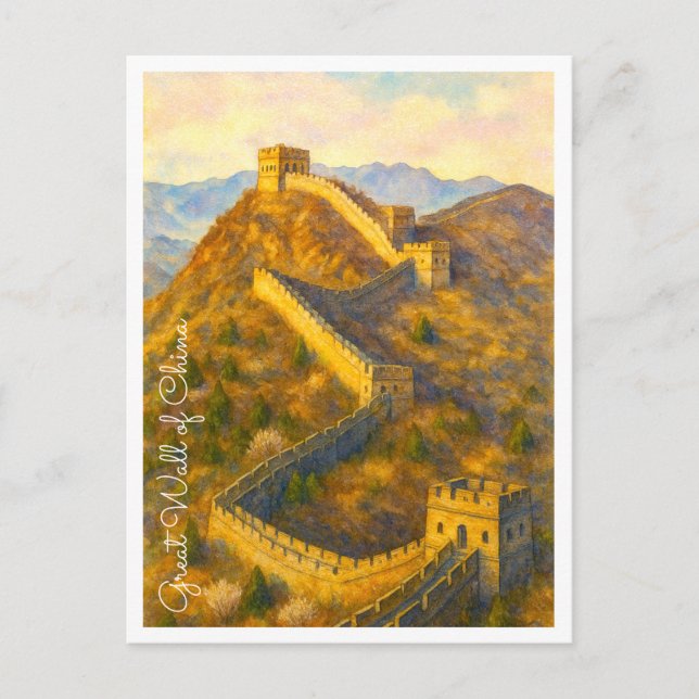 Postal Festiva Gran Muralla de agua ventilado de China (Anverso)