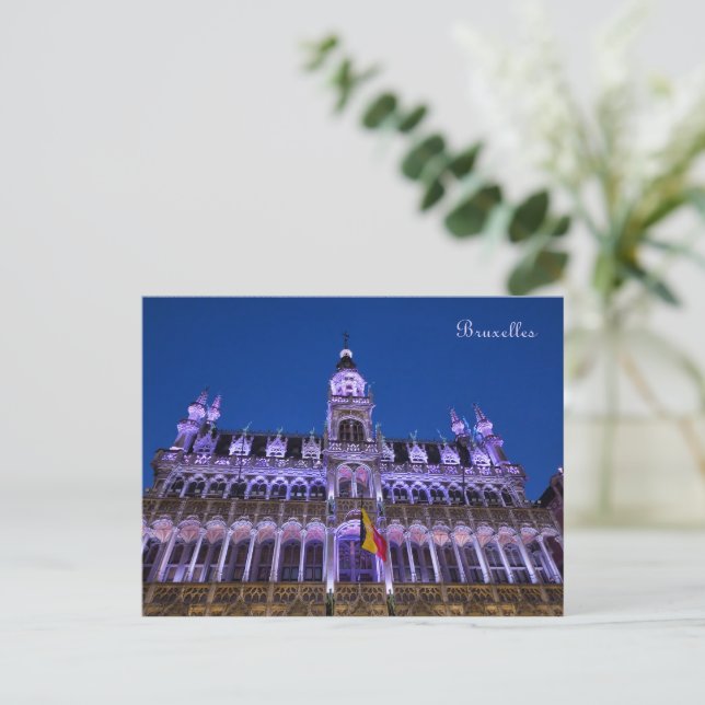 Postal Festiva Gran Plaza de Bruselas (Anverso de pie)