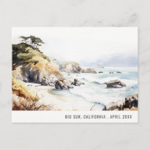 Gran Sur, California Paisaje Acuarela Viaje