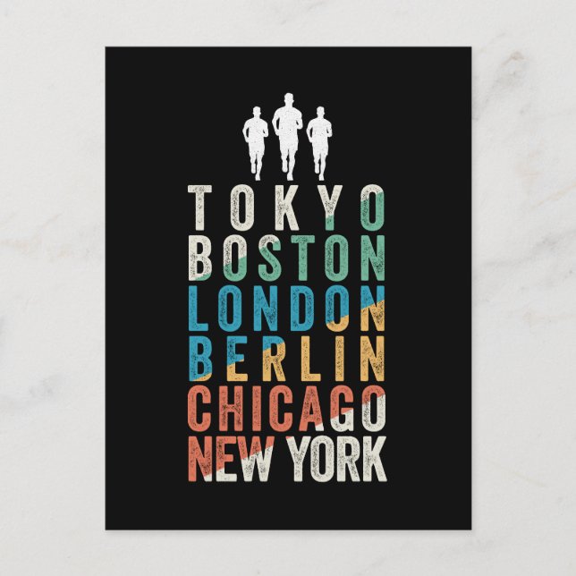 Postal Festiva Grandes ciudades maratonistas del mundo (Anverso)