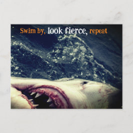 Postal Festiva Grandes mandíbulas de tiburón blanco