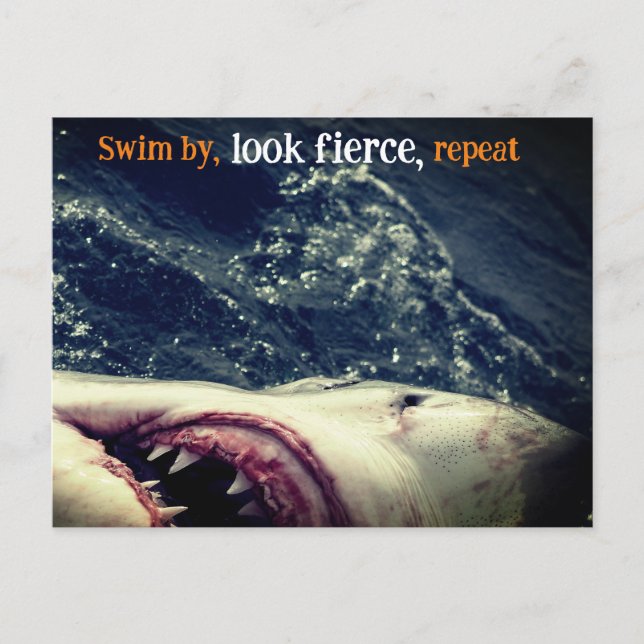 Postal Festiva Grandes mandíbulas de tiburón blanco (Anverso)