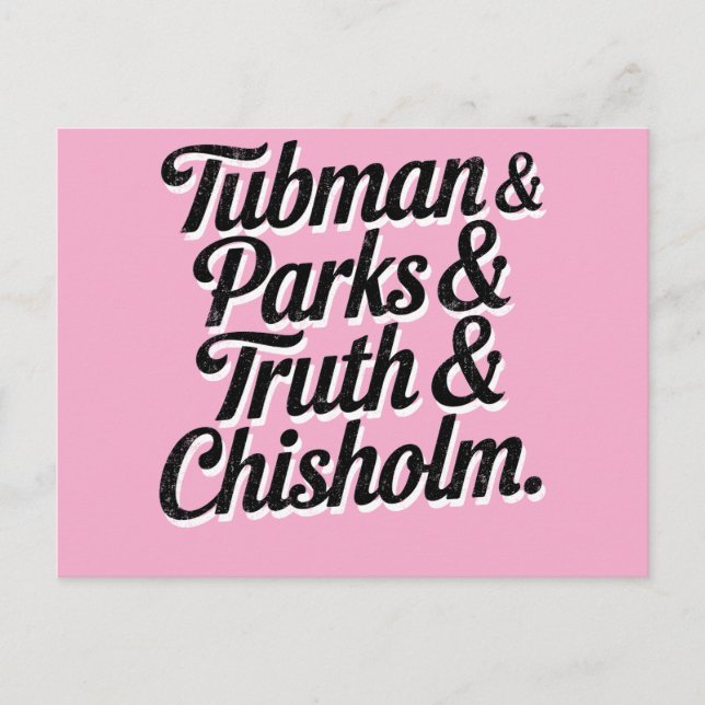 Postal Festiva Grandes mujeres de historia negra—Tubman...Chisolm (Anverso)