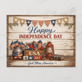 Postal Festiva Granja Americana Día de la Independencia
