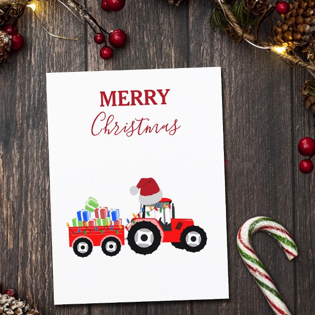 Postal Festiva Granja de camiones de Navidades rojos (Subido por el creador)