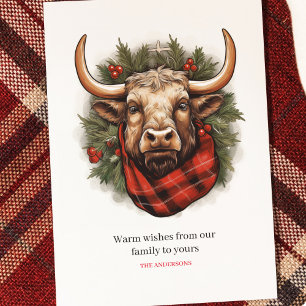 Postal Festiva Granja Rusa Red Buffalo Plaid