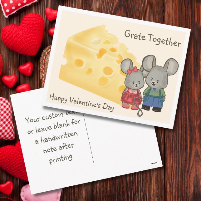 Postal Festiva Grate Together - Cheesy Valentine’s Day Mouse (Subido por el creador)
