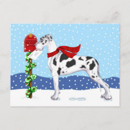Postal Festiva Great Dane Christmas Mail Harlequin UC