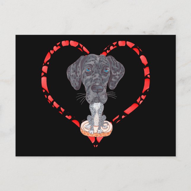 POSTAL FESTIVA GREAT DANE HEART (Anverso)