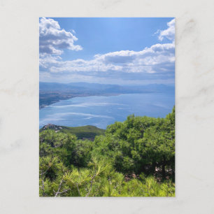 Postal Festiva Grecia, Loutraki, vista desde lo alto de la montañ
