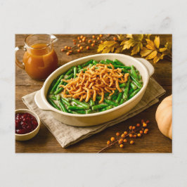 Postal Festiva Green Bean Casserole Thanksgiving Postcard