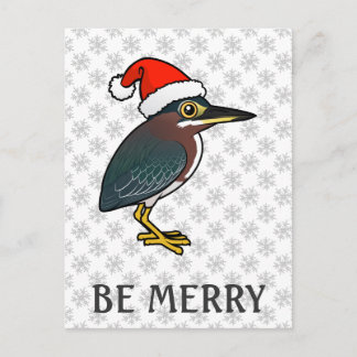Postal Festiva Green Heron Santa