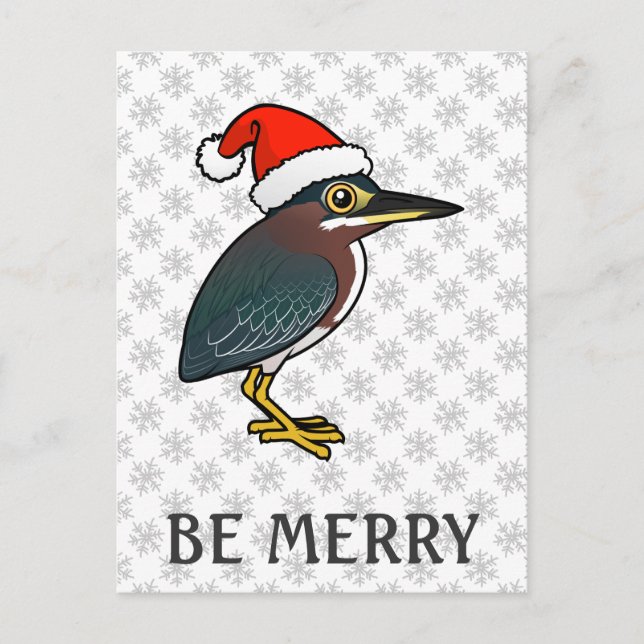 Postal Festiva Green Heron Santa (Anverso)
