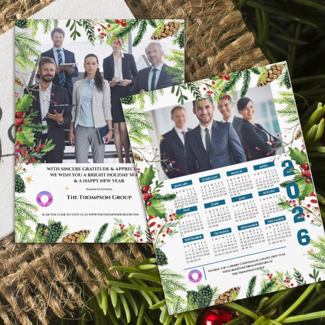 Postal Festiva Green Pine Corporate Photo Calendar Christmas (Green Pine Corporate Photo Calendar Christmas Holiday Postcard)
