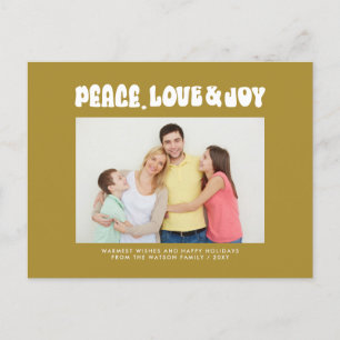 Postal Festiva Green Retro Groovy Peace Love Joy Photo