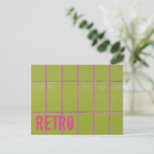Postal Festiva Green Retro Tile 80s 70s 60s fondo vintage