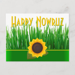 Postal Festiva Green Sabzeh Sunflower Año Nuevo iraní Nouruz