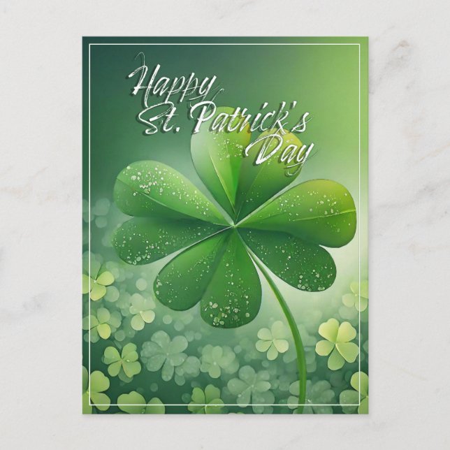 Postal Festiva Green Shamrock Happy St. Patrick's Day (7) c (Anverso)
