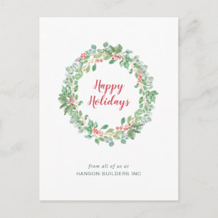 Postal Festiva Greenery Wreath Business Navidades